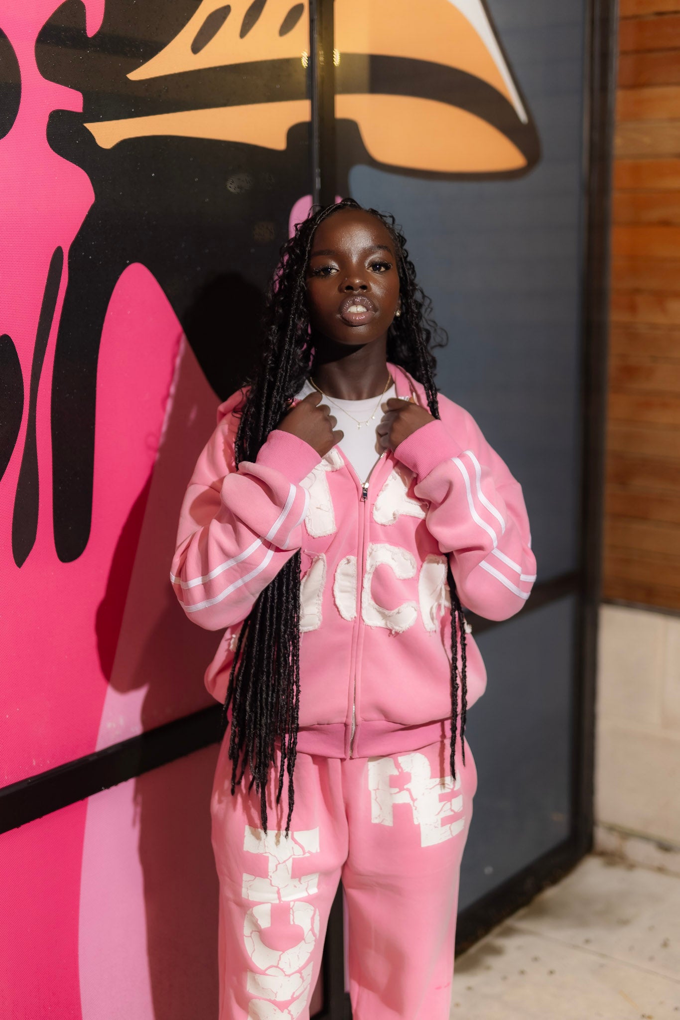 Stay Rich Hoodie Pink