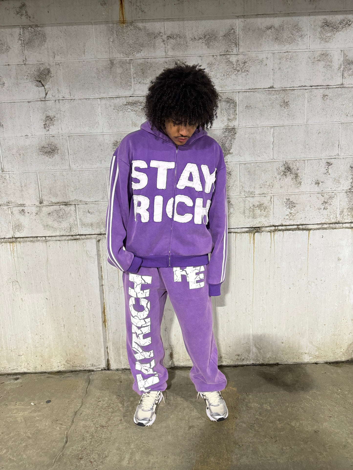 Stay Rich Hoodie purple